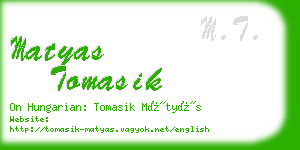 matyas tomasik business card